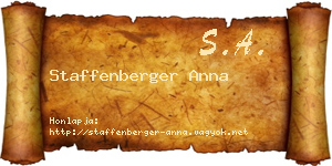 Staffenberger Anna névjegykártya